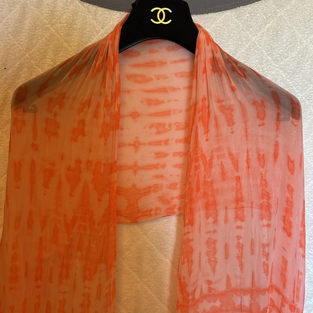 Three Dots Semi-sheer Silk Scarf/Shawl